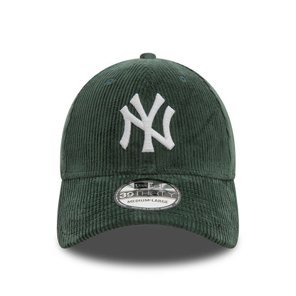 New Era 39THIRTY New York Yankees Baseball Cap - MLB Cord II - Dunkelgrün-Weiß