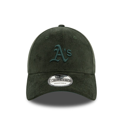 New Era 9FORTY Oakland Athletics Baseball Cap - MLB Cord - Dunkelgrün