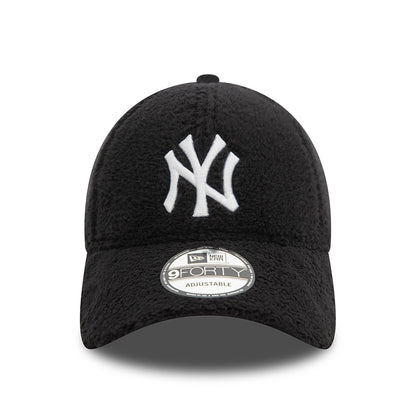 New Era 9FORTY New York Yankees Baseball Cap - MLB Borg - Schwarz-Weiß