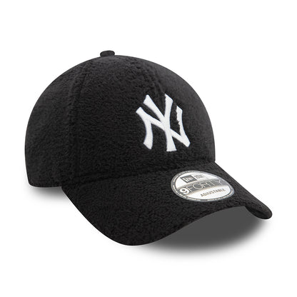 New Era 9FORTY New York Yankees Baseball Cap - MLB Borg - Schwarz-Weiß