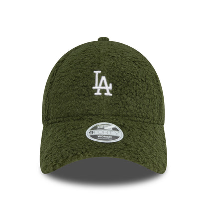 New Era Damen 9FORTY L.A. Dodgers Baseball Cap - MLB Borg - Olivgrün-Weiß