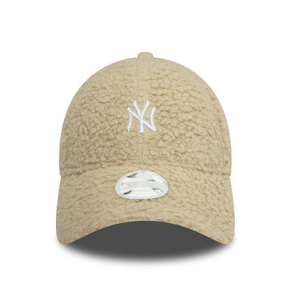 New Era Damen 9FORTY New York Yankees Baseball Cap - MLB Borg - Steingrau-Weiß