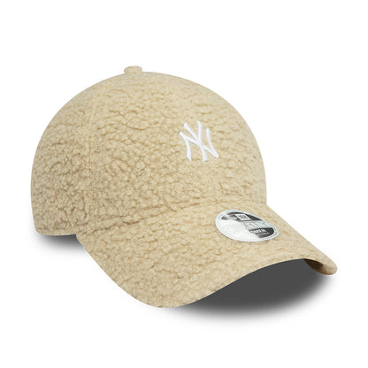 New Era Damen 9FORTY New York Yankees Baseball Cap - MLB Borg - Steingrau-Weiß