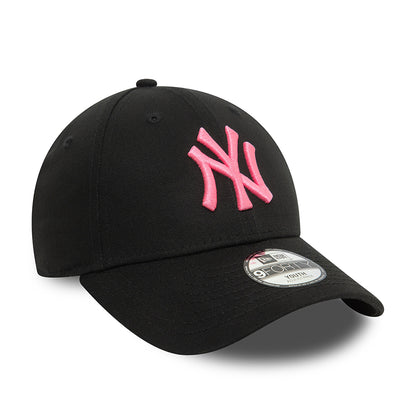 New Era Kinder 9FORTY New York Yankees Baseball Cap - MLB Neon - Schwarz-Neonpink