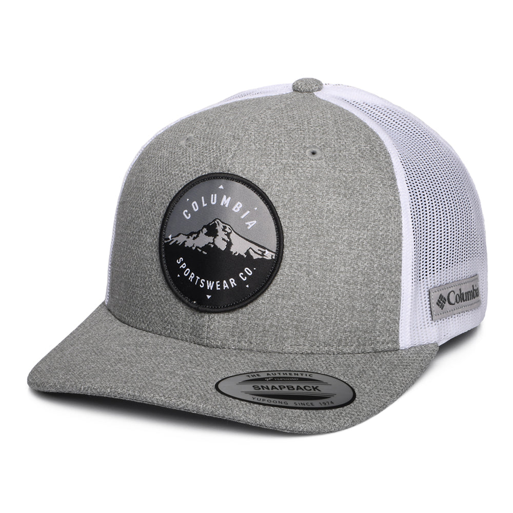 Columbia Mount Hood Circle Mesh Trucker Cap - Meliertes Grau-Weiß