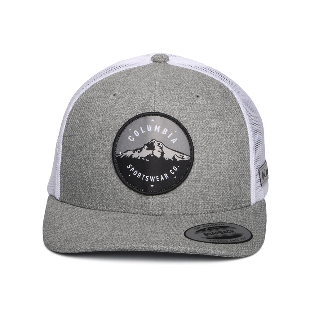 Columbia Mount Hood Circle Mesh Trucker Cap - Meliertes Grau-Weiß