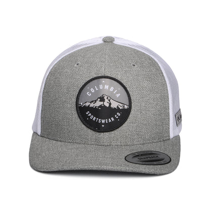 Columbia Mount Hood Circle Mesh Trucker Cap - Meliertes Grau-Weiß
