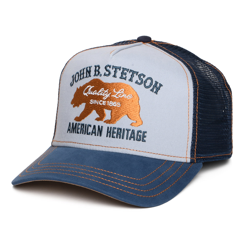 Stetson Bear Trucker Cap - Hellblau-Blau