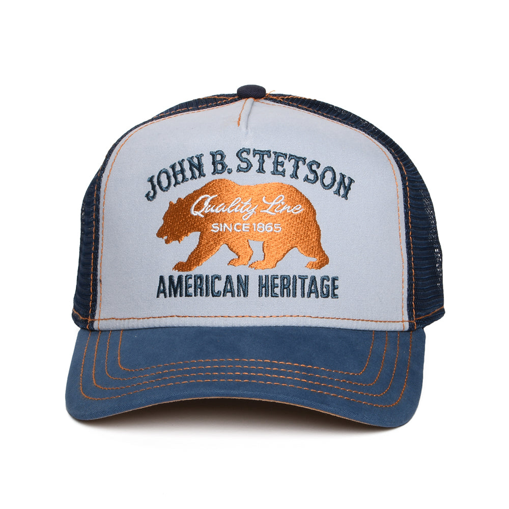 Stetson Bear Trucker Cap - Hellblau-Blau