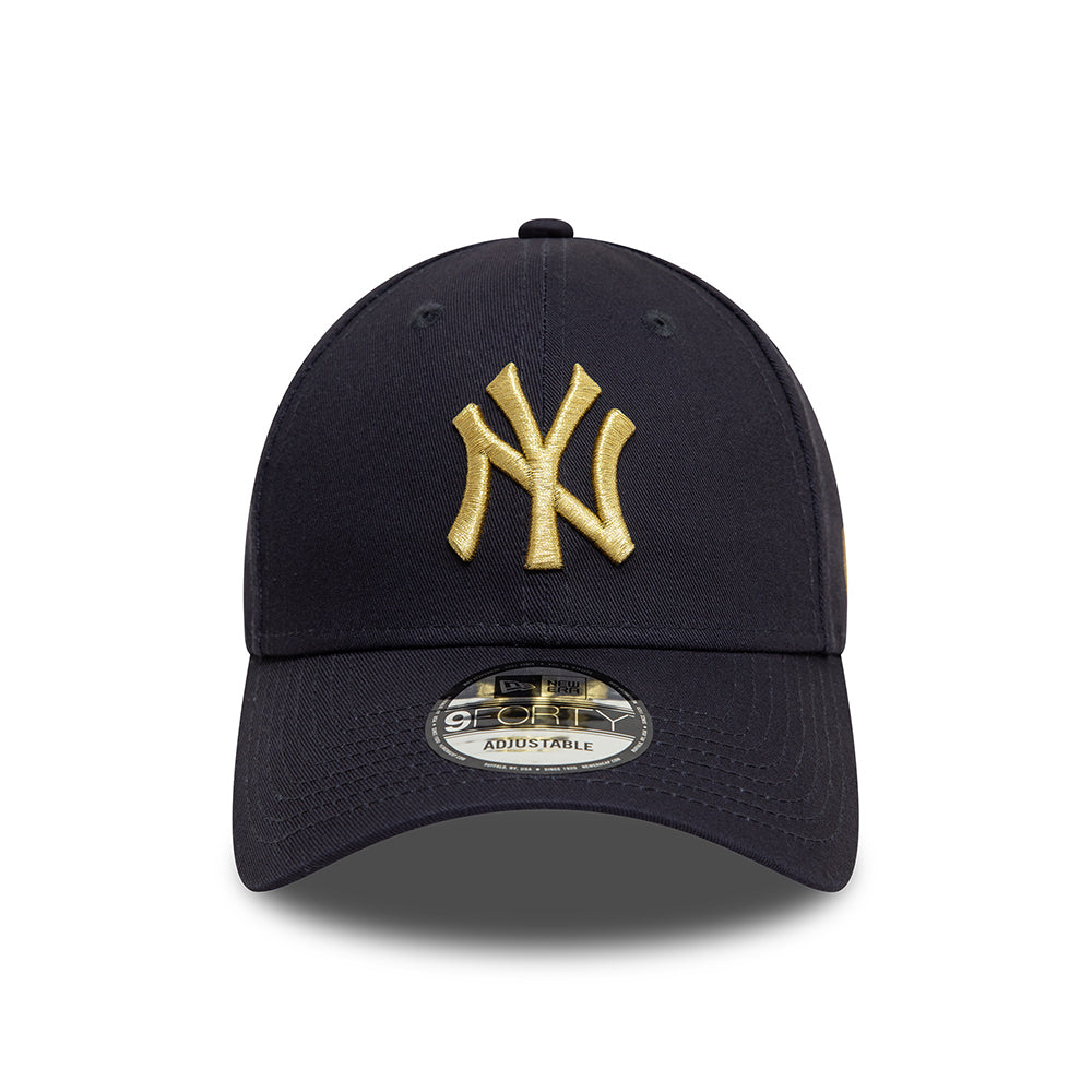 New Era 9FORTY New York Yankees Baseball Cap - MLB Metallic - Marineblau-Gold