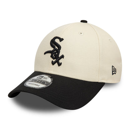 New Era 9FORTY Chicago White Sox Baseball Cap - MLB Colourblock - Cremefarben-Schwarz