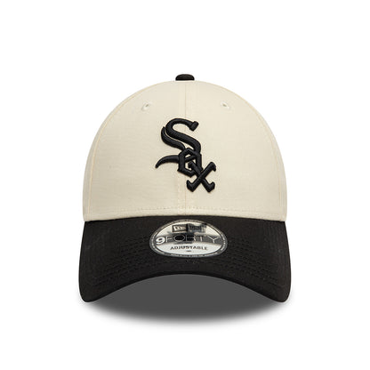 New Era 9FORTY Chicago White Sox Baseball Cap - MLB Colourblock - Cremefarben-Schwarz