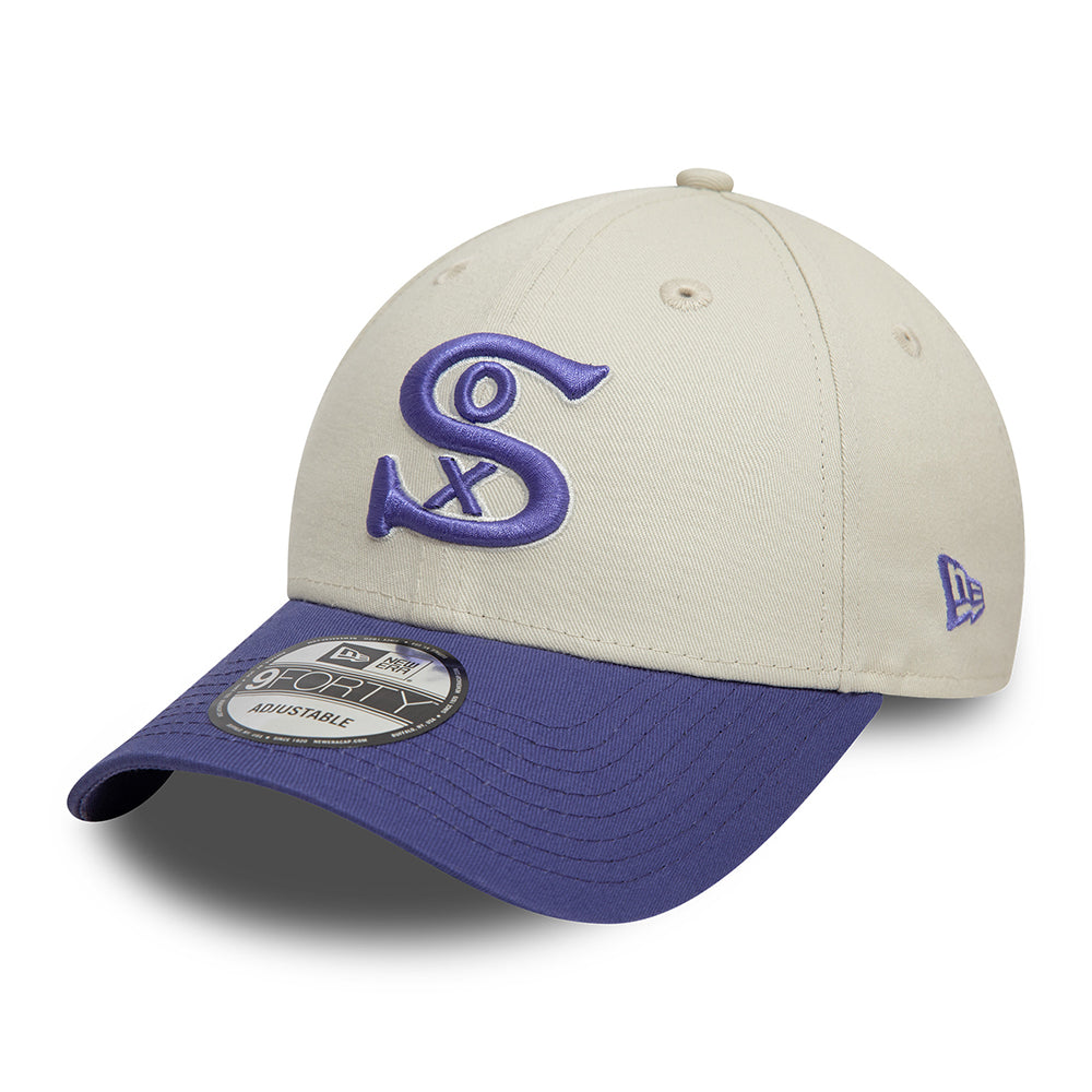 New Era 9FORTY Chicago White Sox Baseball Cap - MLB World Series Patch - Elfenbein-Tinte