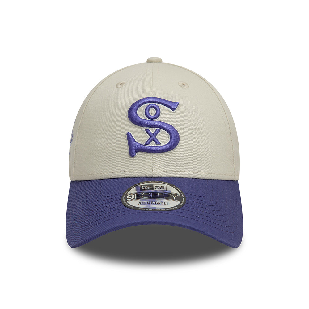 New Era 9FORTY Chicago White Sox Baseball Cap - MLB World Series Patch - Elfenbein-Tinte