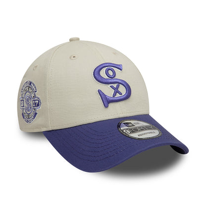 New Era 9FORTY Chicago White Sox Baseball Cap - MLB World Series Patch - Elfenbein-Tinte