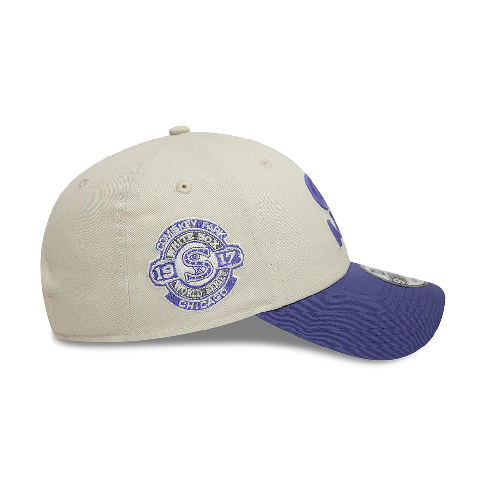 New Era 9FORTY Chicago White Sox Baseball Cap - MLB World Series Patch - Elfenbein-Tinte