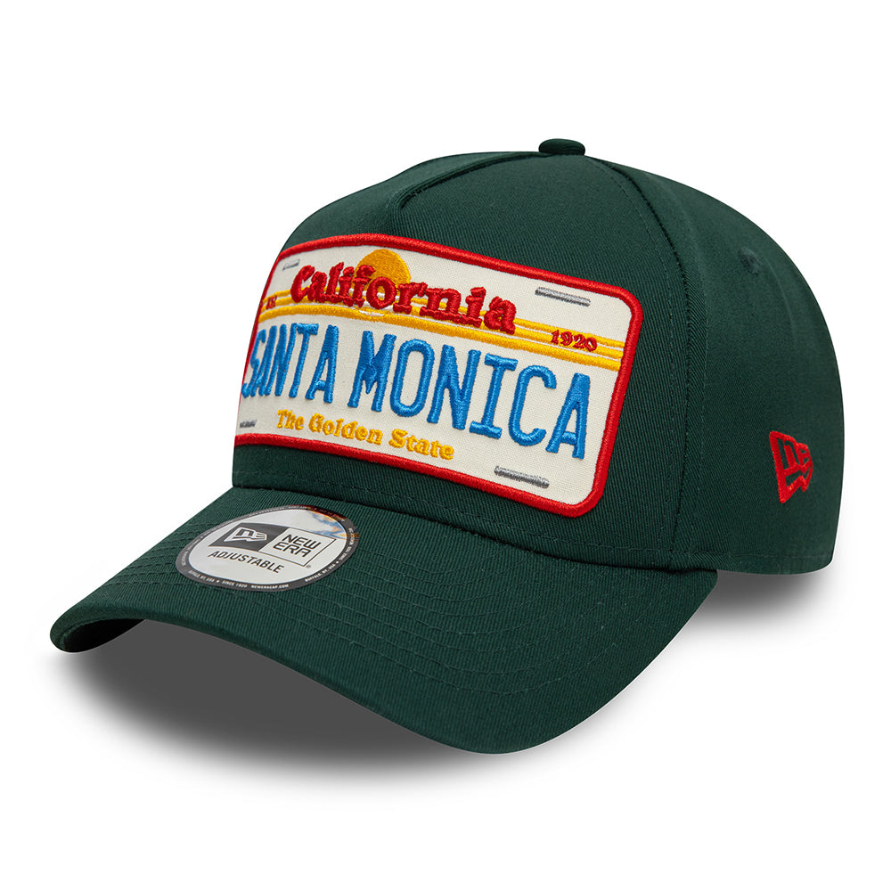 New Era A-Frame Santa Monica Snapback Cap - License Plate - Dunkelgrün