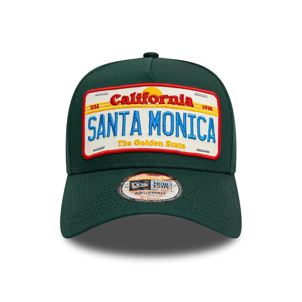 New Era A-Frame Santa Monica Snapback Cap - License Plate - Dunkelgrün