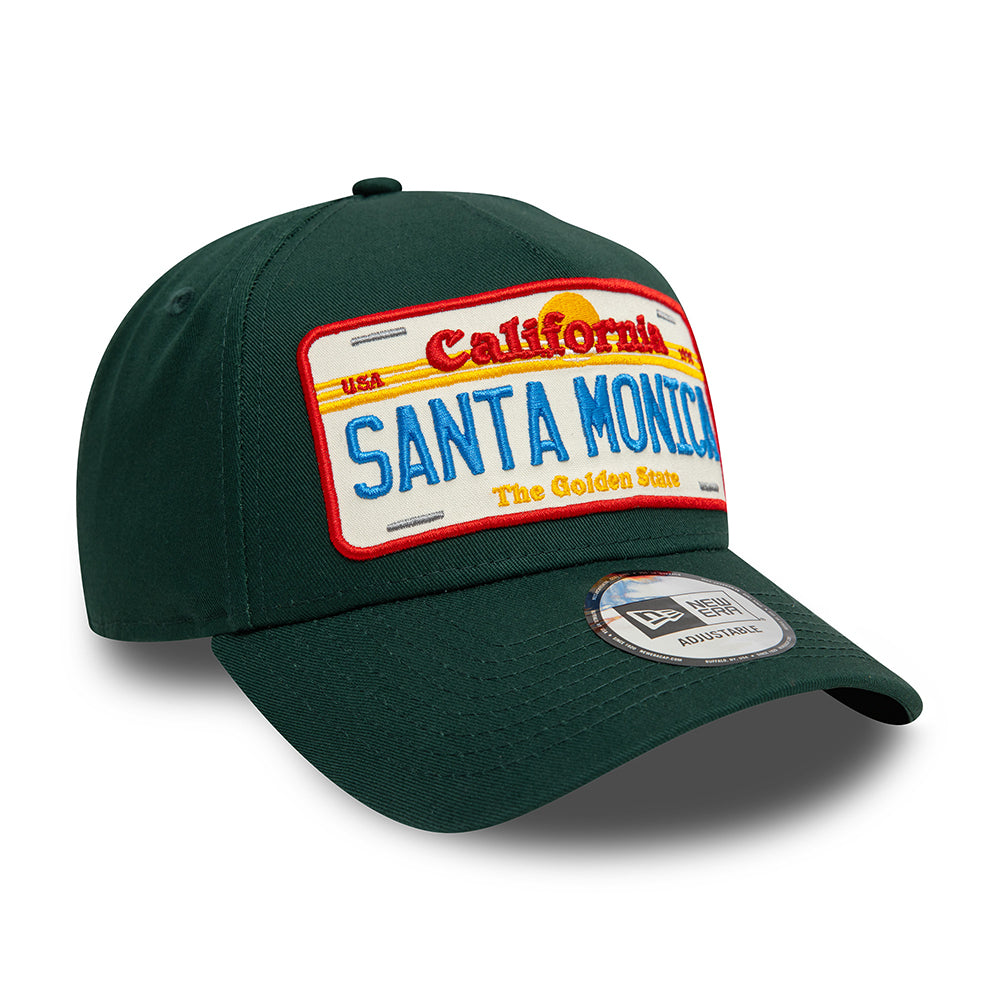 New Era A-Frame Santa Monica Snapback Cap - License Plate - Dunkelgrün