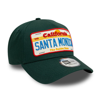 New Era A-Frame Santa Monica Snapback Cap - License Plate - Dunkelgrün