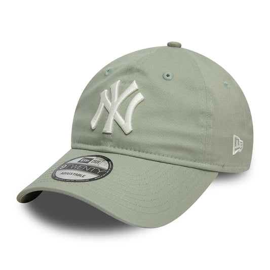 New Era 9TWENTY New York Yankees Baseball Cap - MLB League Casual - Salbeigrün-Cremeweiß