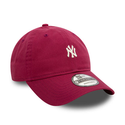 New Era 9TWENTY New York Yankees Baseball Cap - MLB Mini Washed - Kirschrot
