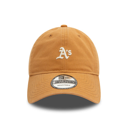 New Era 9TWENTY Oakland Athletics Baseball Cap - MLB Mini Washed - Dunkler Sand