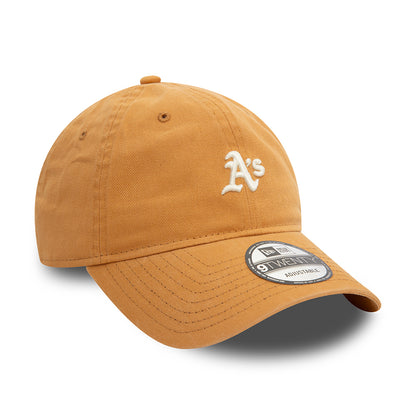 New Era 9TWENTY Oakland Athletics Baseball Cap - MLB Mini Washed - Dunkler Sand