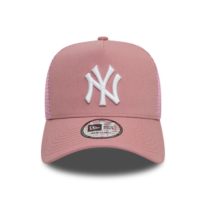 New Era A-Frame New York Yankees Trucker Cap - MLB League Essential II - Dunkelrosa-Weiß