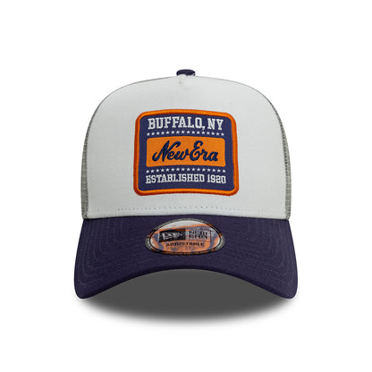 New Era A-Frame Trucker Cap - NE Patch Canvas - Weiß-Tinte