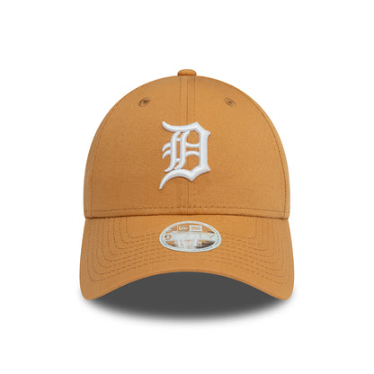 New Era Damen 9FORTY Detroit Tigers Baseball Cap - MLB League Essential II - Dunkler Sand-Weiß