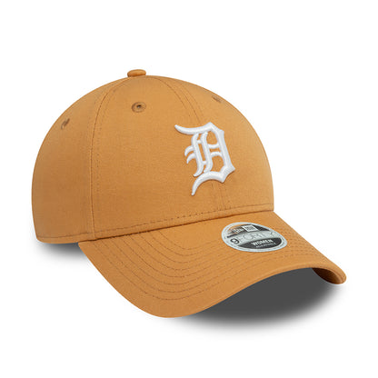 New Era Damen 9FORTY Detroit Tigers Baseball Cap - MLB League Essential II - Dunkler Sand-Weiß