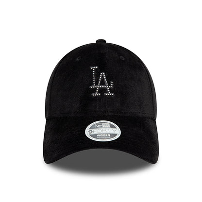 New Era Damen 9FORTY L.A. Dodgers Baseball Cap - MLB Diamante Velour - Schwarz