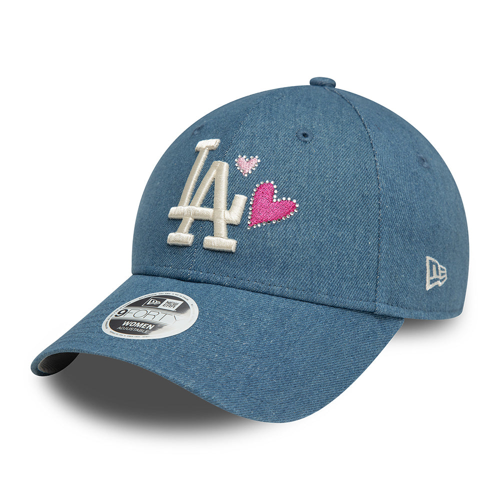 New Era Damen 9FORTY L.A. Dodgers Baseball Cap - MLB Denim Icon - Blau-Weiß