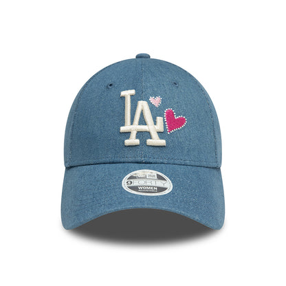 New Era Damen 9FORTY L.A. Dodgers Baseball Cap - MLB Denim Icon - Blau-Weiß