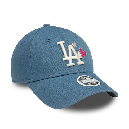 New Era Damen 9FORTY L.A. Dodgers Baseball Cap - MLB Denim Icon - Blau-Weiß