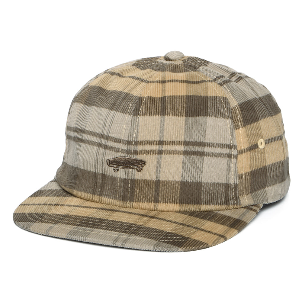 Vans Salton II Kord Baseball Cap mit Schottenkaro - Steingrau