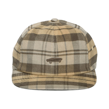 Vans Salton II Kord Baseball Cap mit Schottenkaro - Steingrau