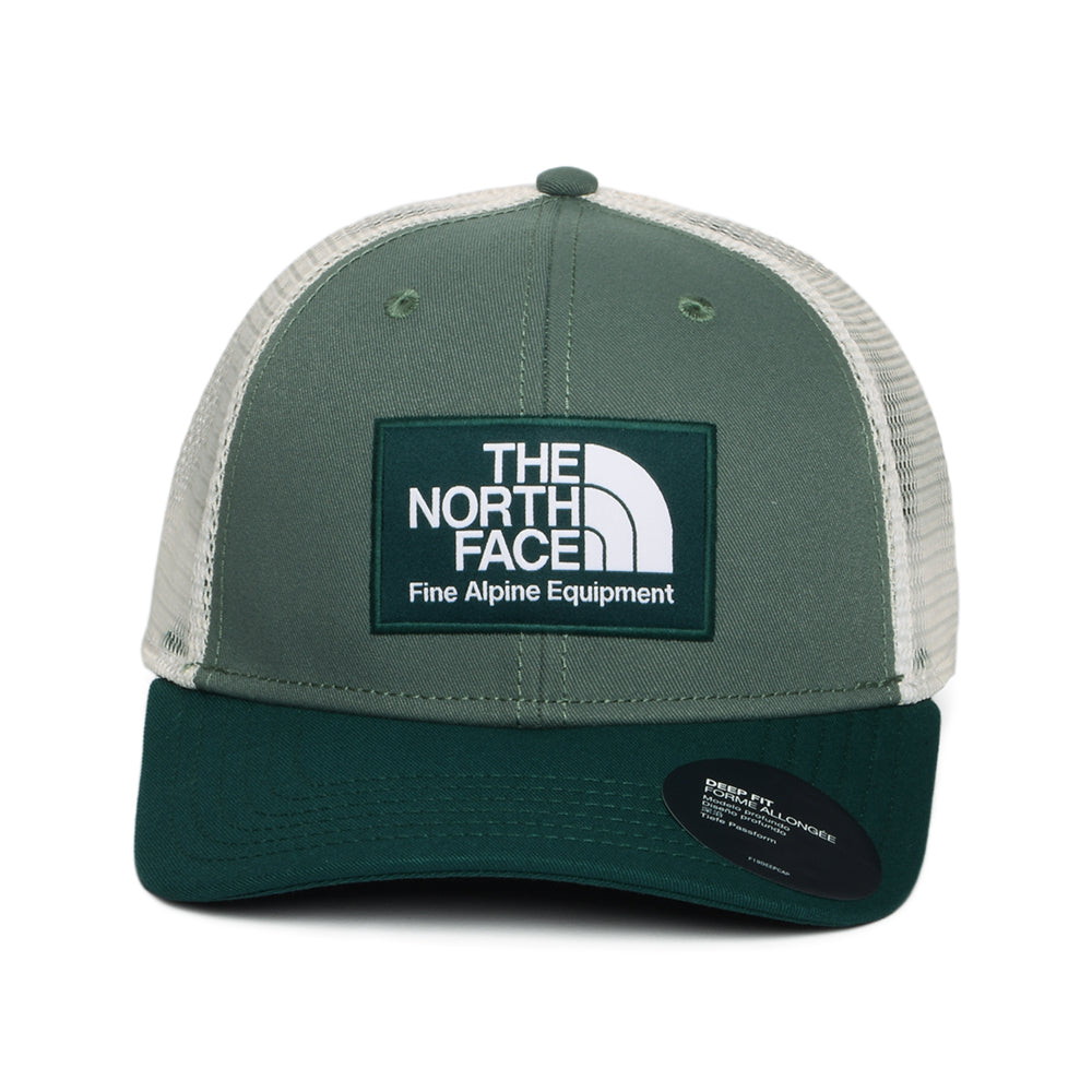 The North Face Mudder II Deep Fit Recycelt Trucker Cap - Salbeigrün-Waldgrün-Weiß