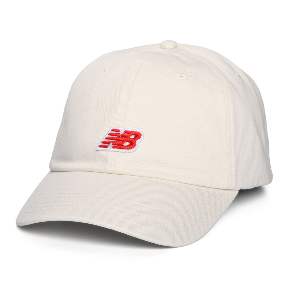 New Balance NB Patch Logo Baseball Cap aus Baumwolle - Cremeweiß