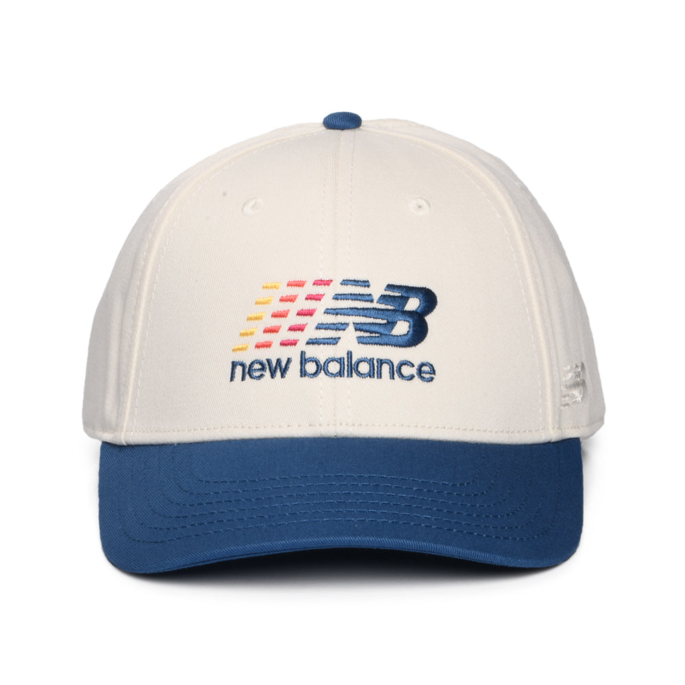 New Balance Athletics Multi Colour Logo Snapback Cap - Cremeweiß-Blau