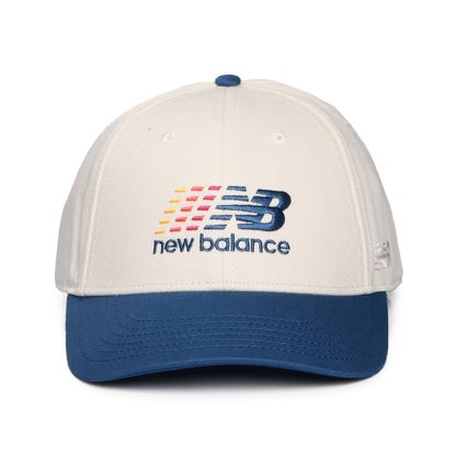 New Balance Athletics Multi Colour Logo Snapback Cap - Cremeweiß-Blau