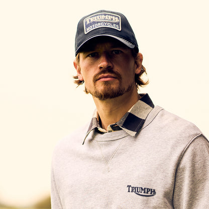 Triumph Motorcycles Forecourt Baseball Cap aus Baumwolle - Indigo