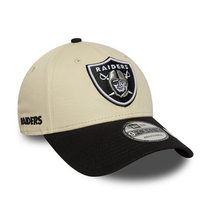 New Era 9FORTY Las Vegas Raiders Baseball Cap - NFL Wordmark - Cremefarben-Schwarz
