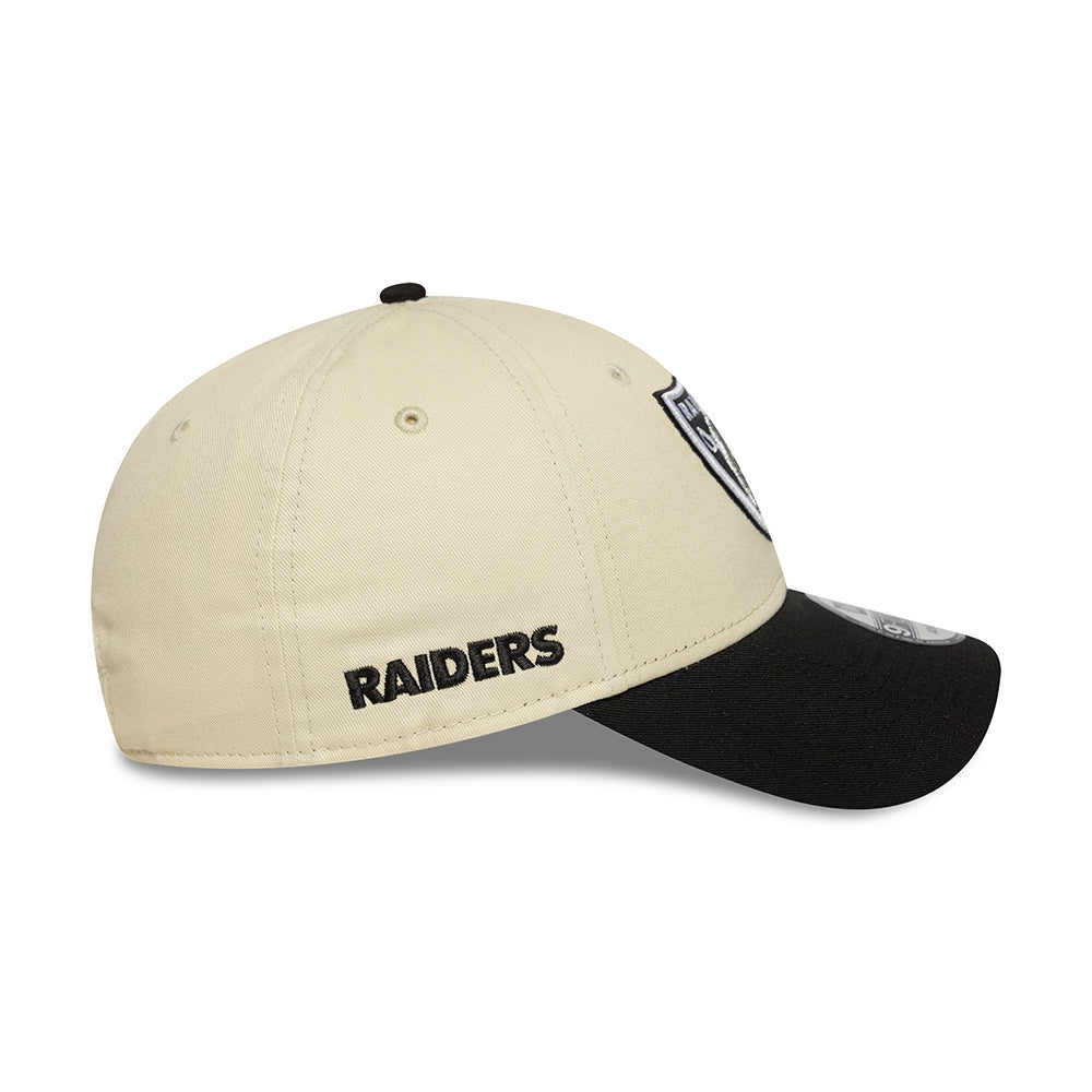 New Era 9FORTY Las Vegas Raiders Baseball Cap - NFL Wordmark - Cremefarben-Schwarz