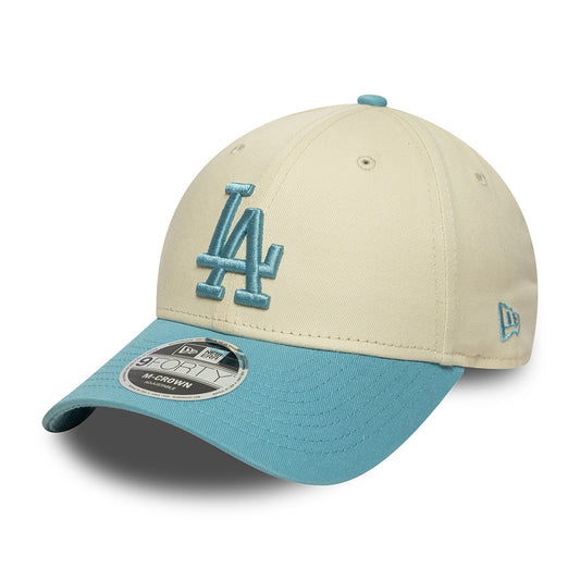 New Era 9FORTY L.A. Dodgers Baseball Cap - MLB Colourblock - Cremeweiß-Himmelblau
