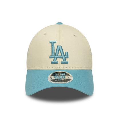 New Era 9FORTY L.A. Dodgers Baseball Cap - MLB Colourblock - Cremeweiß-Himmelblau