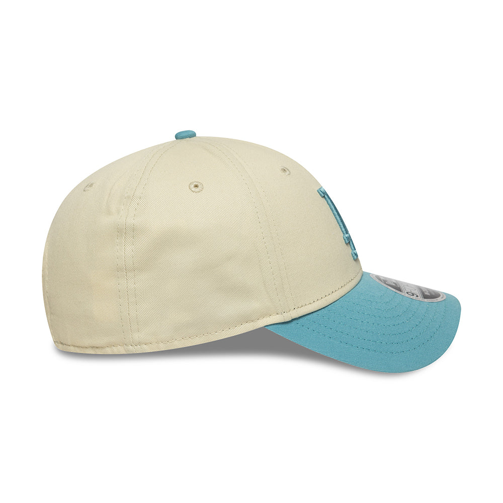 New Era 9FORTY L.A. Dodgers Baseball Cap - MLB Colourblock - Cremeweiß-Himmelblau