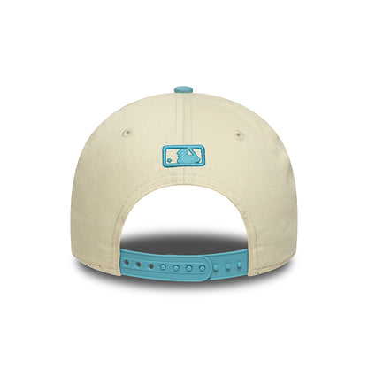 New Era 9FORTY L.A. Dodgers Baseball Cap - MLB Colourblock - Cremeweiß-Himmelblau