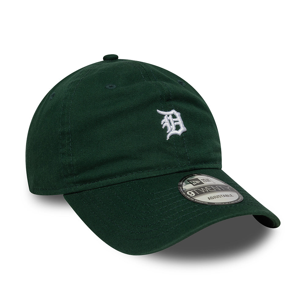 New Era 9TWENTY Detroit Tigers Baseball Cap - MLB Mini Washed - Dunkelgrün-Weiß